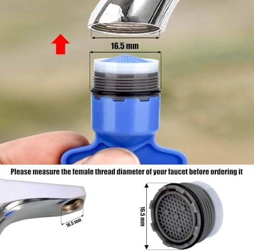 6 Pieces Faucet Aerators with Faucet Aerator Removal Tool 16.5 mm Water Saving Flow Restrictor Set Replacement Part for Bathroom or Kitchen, Not Universal - Image 3