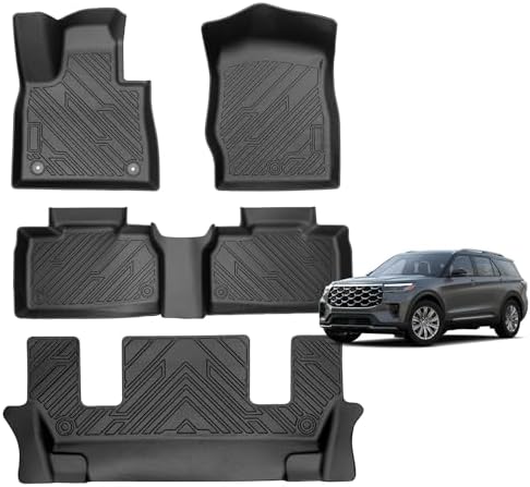Floor Mats for 2020-2026 Ford Explorer 6 Seats Captain Chairs by MOOREVER