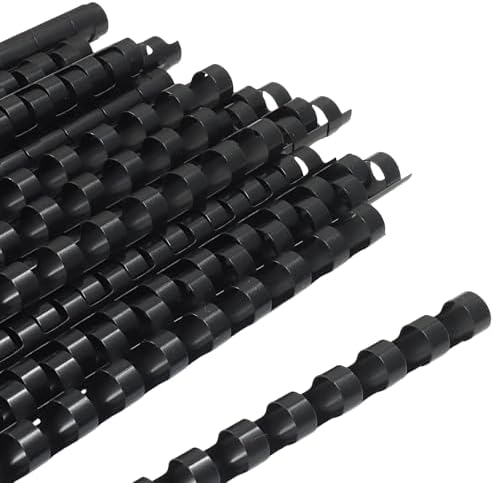 Plastic Spiral Binding Coils, 10mm (3/8") Diameter, Black, 100Pcs, 21Ring - Image 2