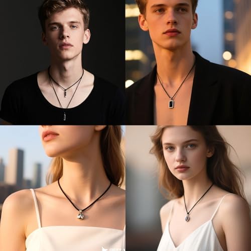 Black Leather Necklace Cord with Clasp Braided Wax Rope Chain for Men Women with Stainless Steel Clasp 2mm Leather Cord Necklace for Pendant - Image 4