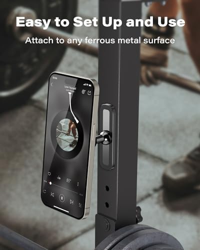 APPS2Car Gym Magnetic Phone Holder, Aluminum Alloy Base & Ball Joint, Black - Image 3