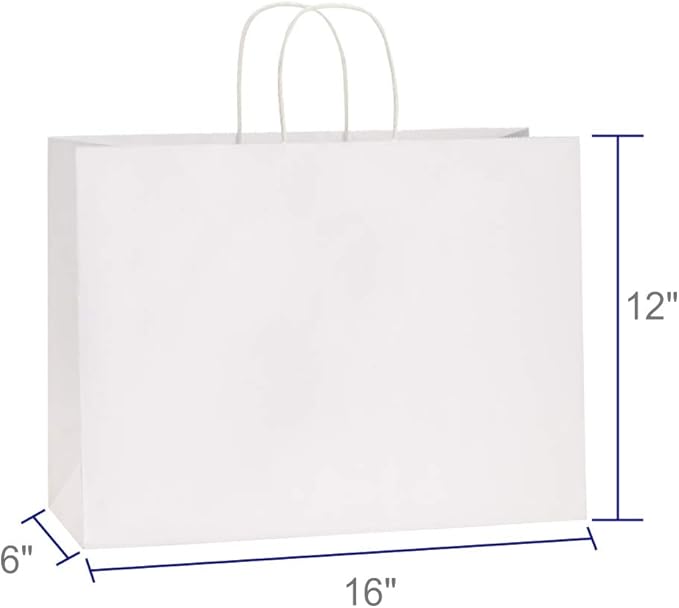 BagDream 100Pcs 16x6x12 Inches Kraft Paper Bags - Image 2