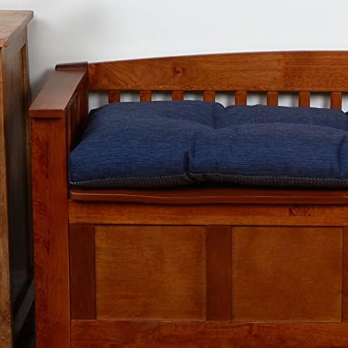 Klear Vu The Gripper Non-Slip Tufted Bench Cushion for Indoor Furniture, Assembled in USA, Entryway Storage, Bay Window, Corner Nook or Piano Seat, 43 Inches, Solid Indigo - Image 4
