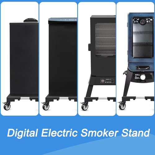 Heavy Duty All Steel Smoker Stand with 5 Inch Casters Wheels, for Vertical Electric Smoker&Digital Electric Smoker Universal Mobile Base - Image 5