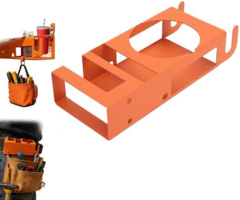 FTVOGUE 4 In 1 Job Site Organizer with Cup Holder Phone Stand and Hooks for Garage Construction Work Heavy Duty Steel Mounting on Wall Studs - Image 4