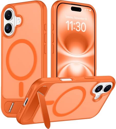 Temdan Magnetic Compatible with iPhone 16 Plus Case, [Built-in Invisible Kickstand][Compatible with MagSafe][Military Grade Shockproof] Slim Translucent Matte Phone Case for iPhone 16 Plus 6.7" by Temdan