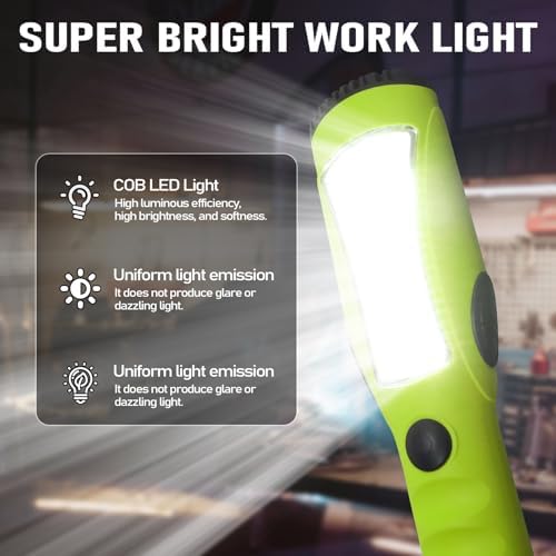 EP 15 Ft LED Work Light, 1200 Lumen COB LED Trouble Light, Green - Image 3