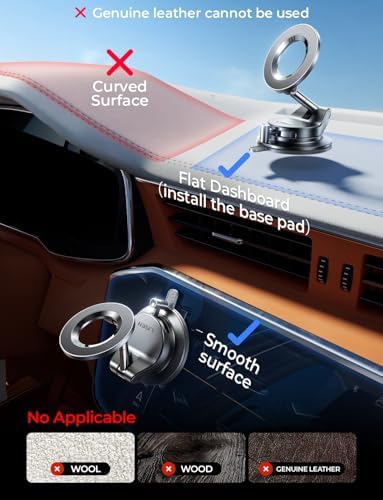 LISEN for MagSafe Car Mount [3800gf Strong Magnet&90+LBS Suction] 360 Adjustable Vacuum Magnetic Phone Holders for Your Car, for iPhone 18 Pro Max 17 16 15 14 13 12 Plus Air for Shower All Smartphone - Image 6