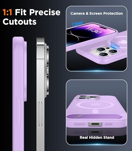 Temdan Magnetic Compatible with iPhone 14 Pro Max Case, [Built-in Invisible Kickstand][Compatible with MagSafe] [Military Grade Shockproof] Slim Translucent Matte Phone Case for iPhone 14 Pro Max 6.7" - Image 6