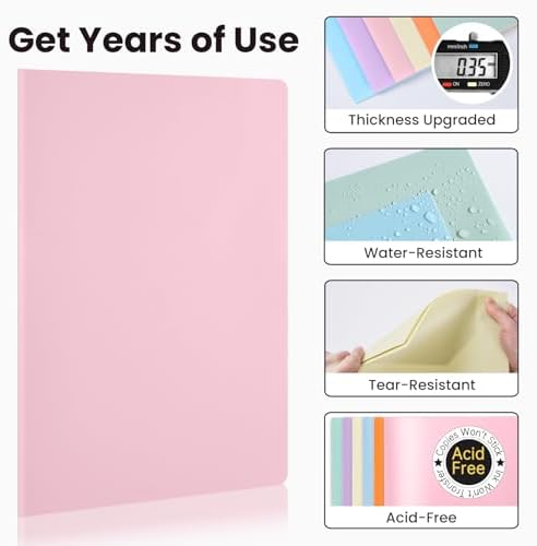Sooez 7Pack Folders with Pockets, Plastic Pocket Folders with Extra Labels - Image 3