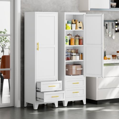 20 inch Wide Storage Cabinet with Doors and Shelves, Tall Narrow Pantry - Image 4