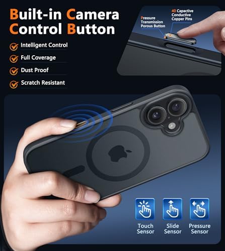 FNTCASE for iPhone 16 Plus Case, Fit for Magsafe, Black - Image 3