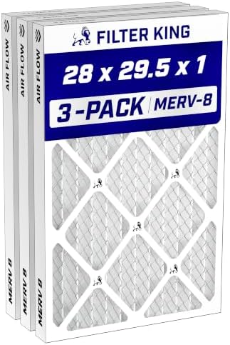 Filter King 28x29.5x1 Air Filter MERV 8, AC Furnace Filters (3-Pack) by FilterKing