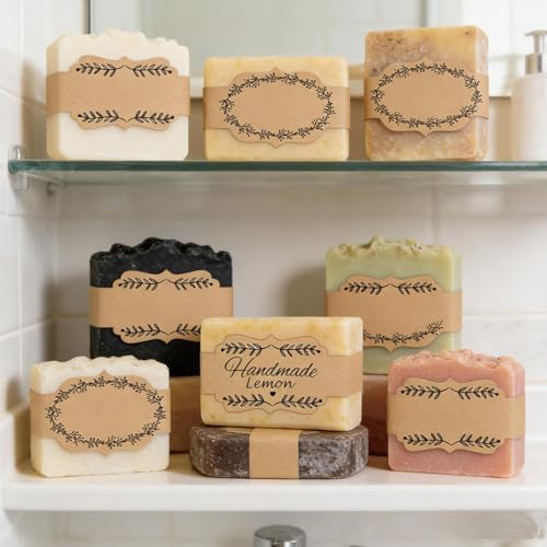 Brown Blank Kraft Soap Labels 120pcs (Decorated) - Image 4