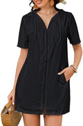 Bsubseach Terry Cloth Swim Cover Up Women Zipper Swimsuit Beach Robes by Bsubseach