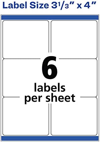 Avery Printable Shipping Labels with Sure Feed, 3-1/3" x 4", White, 600 Blank Mailing Labels for Laser Printers (5164) - Image 6