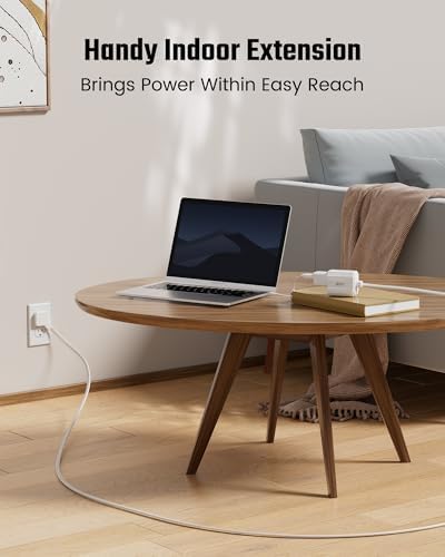 6Ft Extension Cord, SUPERDANNY Mini Flat Plug Power Strip, 13A Indoor - Image 4