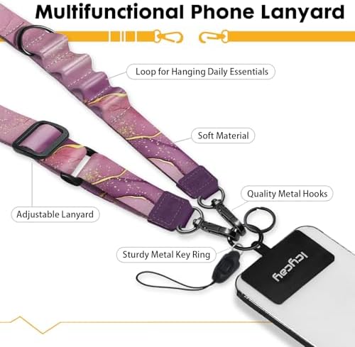 Icycay Phone Lanyard Crossbody Strap Neck Adjustable Teacher Women Marble - Image 3