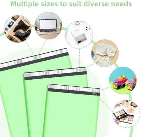 Famagic Poly Mailers Multi Size 10x13", 12x15.5", 14.5x19" 60 Pack (20 Per Size) Mint Green Shipping Bags for Clothes Self Seal Shipping Envelopes Waterproof and Tear-Proof Packaging Bags - Image 5