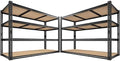 ROOMFAVE 60" W Garage Metal Shelving 2800LBS Storage Shelves 4 Tier, 2PC by RoomFave-organizeyourjoy