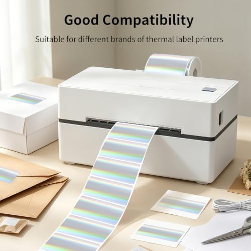 1.25 * 2.25Inch Holographic Thermal Labels, Direct Thermal Stickers, Printable Labels for DIY Logo Design, QR Code, Name Tag, Price Tag & Packaging, 300Pcs/Roll - Image 4