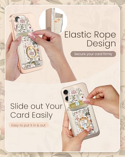 Shorogyt Compatible with Magsafe Wallet with Grip, Flower - Image 4
