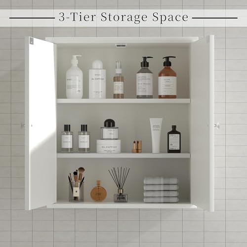 Shintenchi Bathroom Wall Medicine Cabinet, Over The Toilet Storage, White - Image 5