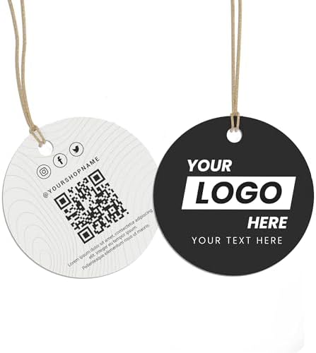 Personalized HangTags for Business - Custom Tags with Logo & Text - Customized Hang Tags for Handmade Items Wedding Business Use Clothing Tag Price Tag Jewelry Labels by Cusmiz