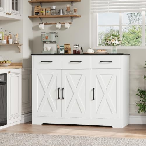 HOSTACK Kitchen Buffet Cabinet with Storage, Sideboard Coffee Bar - Image 6