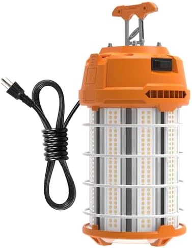 HYPERLITE LED Temporary Work Light 150W 18750LM 500W HID/HPS 5000K, Portable Hanging Construction Light with Stainless Steel Safety Guard and Sturdy Hook for Job Site, Workshop(with an ON/Off Switch) by HYPERLITE