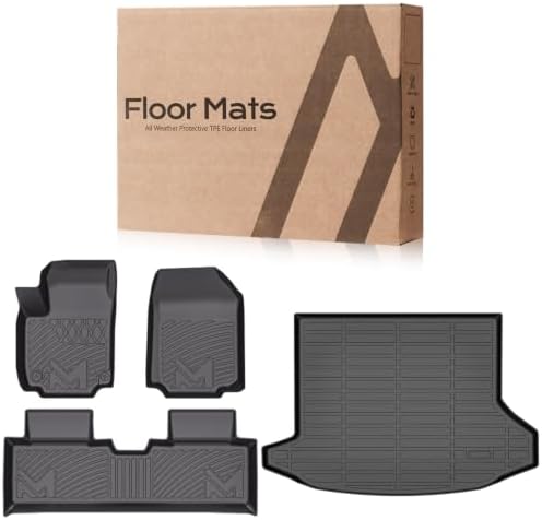 Floor Mats & Cargo Liner Custom for 2025-2026 Chevy Equinox (Not EV) & GMC Terrain, TPE Automotive All Weather Cover Protection Waterproof Black Floor Liner Front & Rear Row Full Set Car Mats, 4PCS - Image 7