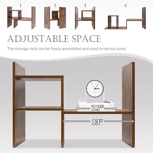 Jerry & Maggie Adjustable Wood Desktop Display Shelf Natural Wood Tone - Image 6