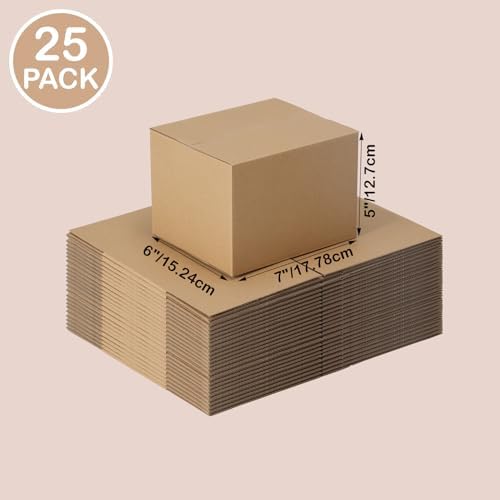 Edenseelake Shipping Boxes 7 x 6 x 5 inches Corrugated Cardboard Boxes for shipping Package, 25 Pack - Image 2