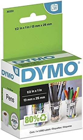 DYMO Authentic LW Extra-Small Multi-Purpose Labels DYMO Labels for LabelWriter Printers White 1/2" x 1" 1 Roll of 1000, Pack of 10 by Dymo%C2%AE
