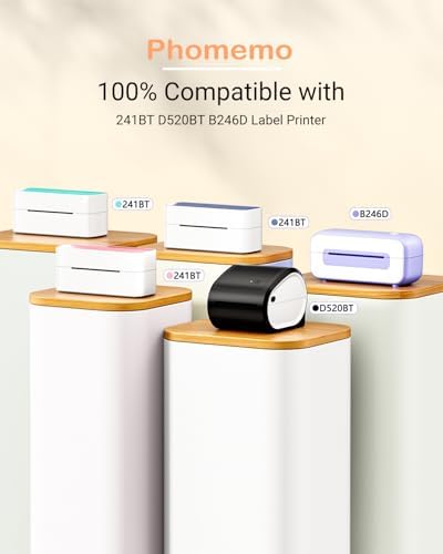 Phomemo Genuine 2.25"x1.25" White Thermal Labels, Self-Adhesive Sticker Label, Rectangle Direct Thermal Printer Labels for Phomemo 241bt, D450BT, 520bt Label Printer, 1000 Sheets/Roll, White - Image 4
