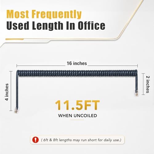 Comtrue Phone Cords for Landline, 2-Pack, Telephone Handset Cords - Image 3