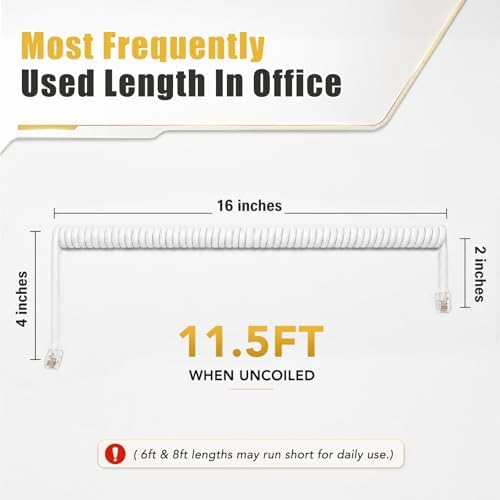 Comtrue Phone Cords for Landline, 2-Pack, Telephone Handset Cords - Image 3