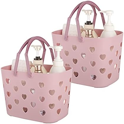Portable Shower Caddy with Handle Plastic Shower Basket Organizer, Pink by Anyoifax