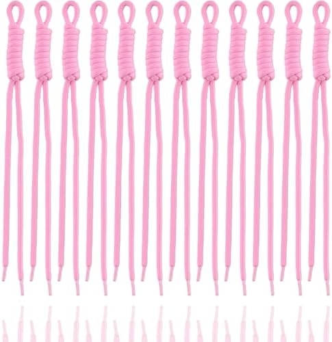 KJML DIY Paracord Keychain 12pcs Paracord Rope Keychain Braided Cord Rope Bag Charm for Purse Handbag Decoration Accessories by KJMLDIY