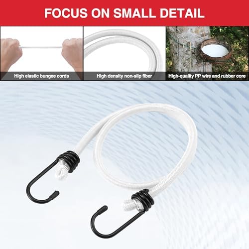 WORKPRO 24" Bungee Cords with Hooks, 4 Pack Heavy Duty Outdoor Bungee Strap - Image 3