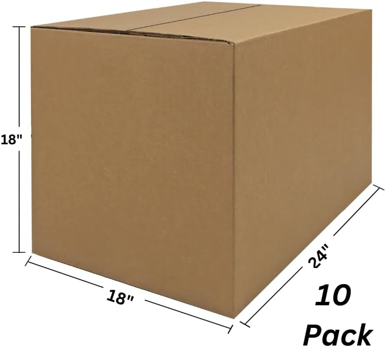 Corrugated Mail & Shipping Boxes, 18 x 18 x 24 Inch, 10 Pack - Image 4