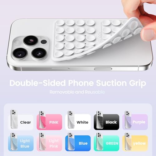 Klearlook Silicone Double Sided Suction Cup Phone Case Mount, White - Image 4