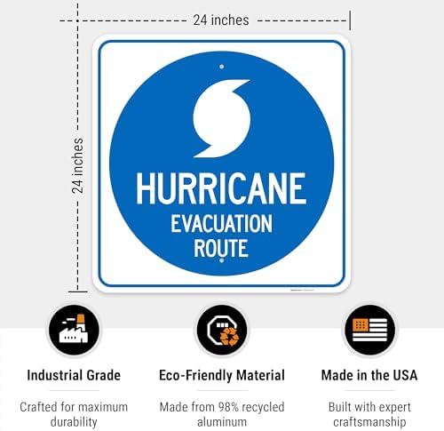 Hurricane Evacuation Route Sign, - Image 2