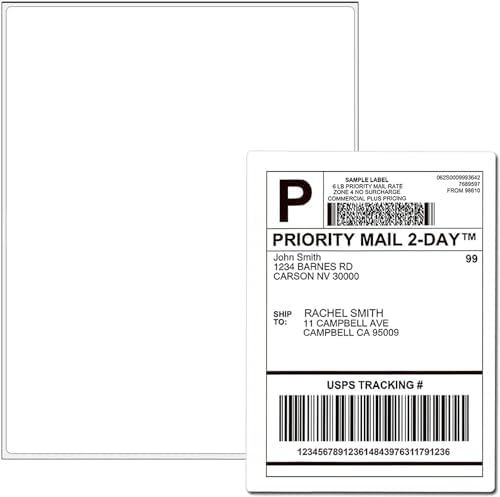 4000 Full Sheets Sticker Paper for Laser & Ink Jet Printers, 8.5" x 11" Full Sheet Address Shipping Label, 4000 Sheets 4000 Labels - Image 6