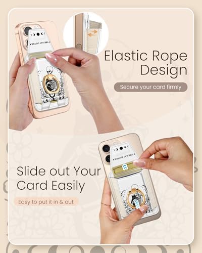 Shorogyt Compatible with Magsafe Wallet with Grip, Love Cat Skull - Image 4