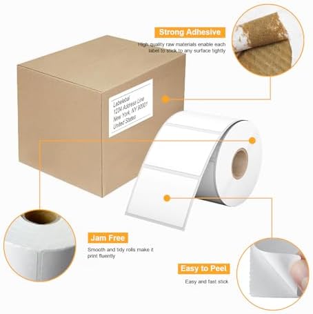 (8400 Pcs/3-Proof 1" Core) Labelebal 12 Rolls 3" x 2" Direct Thermal Label (76mm x 51mm) Multipurpose Shipping Address Mailing Barcodes Labels Compatible for Zebra 2844 & Rollo Desktop Label Printer - Image 4