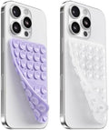 2PCS Silicone Double Sided Suction Cup Phone Case, Transparent & Lavender by KlearlookMaximizedClarity