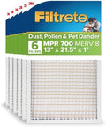 Filtrete 13x21.50 inx1 Air Filter, MERV 8, MPR 700, 6 HVAC Filters by Filtrete