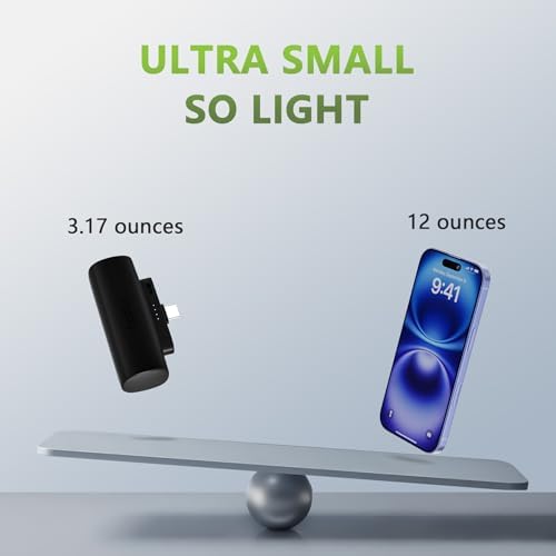 Miady 2-Pack Mini Portable Charger Built-in USB C Connector Small PowerBank - Image 5