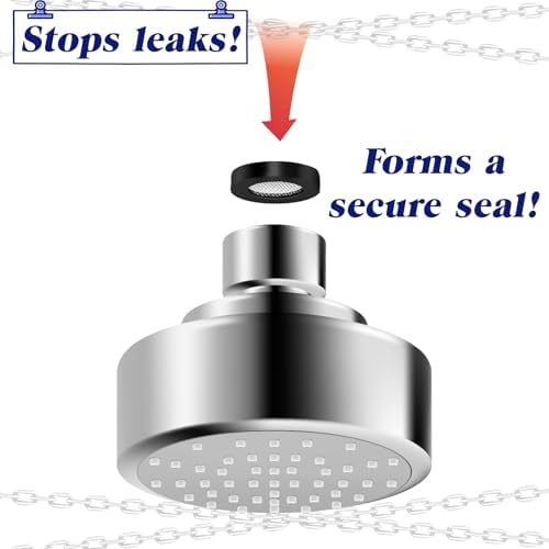 20 Pcs Shower Head Filter Gasket Shower Head Screen Filter Gasket Rubber Washer Stainless Steel Seal O Ring Hose Net Creates A Seal to Prevent Leakage for 1/2" Fixed/Handheld Showers Heads - Image 5